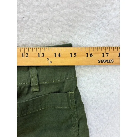 Maeve Colette Pants Women's 31 Green Linen Blend Crop Wide Leg Casual Chic - Picture 9 of 15